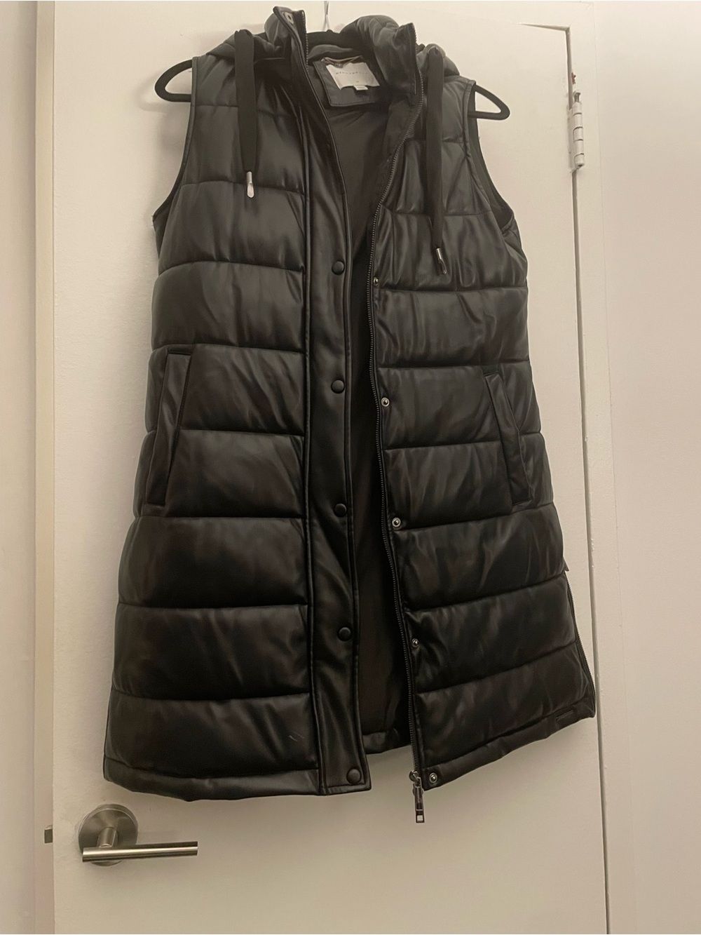 Black Quilted Hooded Puffer Vest